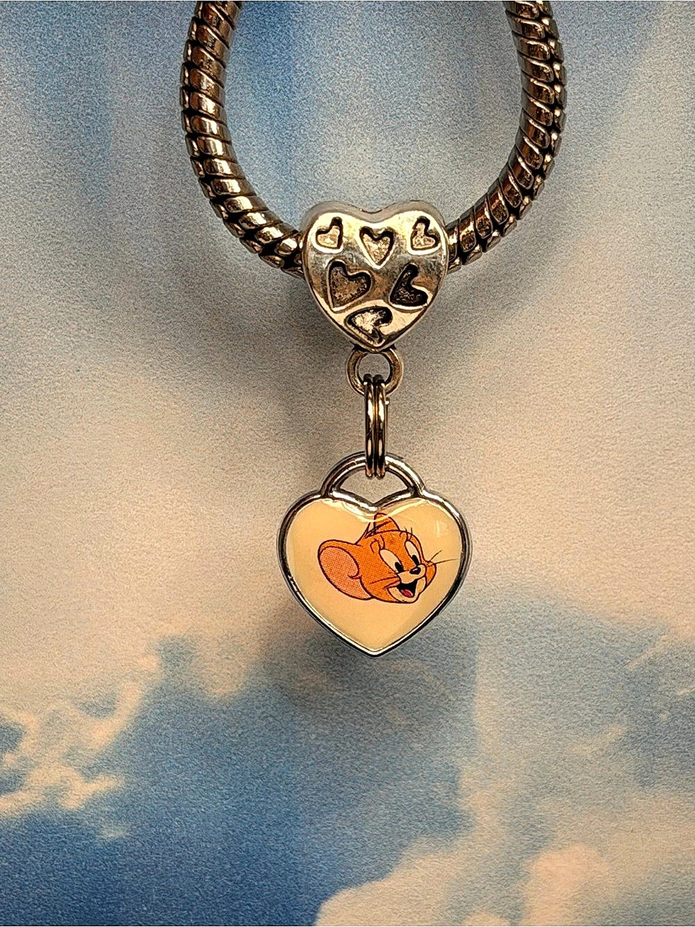 Tom JERRY mouse heart charm pendant